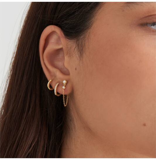  Ear Edit - Ohrringe - Silber / 14kt GP - Zirkonia